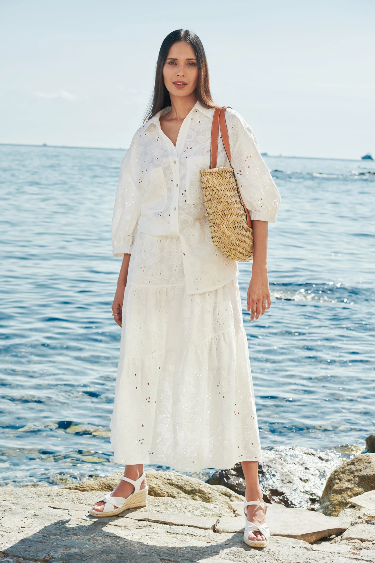 Broderie Tier Cotton Skirt 3 Broderie Tier Cotton Skirt