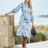 Printed Cotton Shirt Dress 2 Printed Cotton Shirt Dress -Blue Illusion 22.06.29.Blue .Illusion0721edit