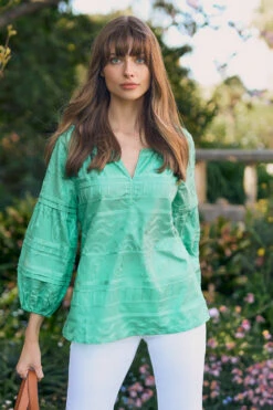 Swirl Embroidered Top