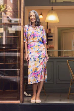 Printed Draped Skirt 11 Printed Draped Skirt -Blue Illusion 221130 JanCampaign sho2 3896edit