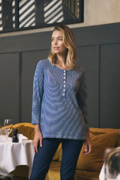 Stripe Henley T-Shirt -Blue Illusion 23.03.01.Blue .Illusion1620edit crop