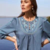 Embroidered Swing Blouse -Blue Illusion 23.04.26.BlueIllusion s06 746