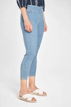 Bengajean® 7/8 Skinny Scalloped -Blue Illusion 26738CMM.2027Bengajean7 8SkinnyScalloped PUFF.SLEEVE.SHIRT 781edit