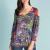 Artisan Floral Print Top -Blue Illusion 28393 462328 60065