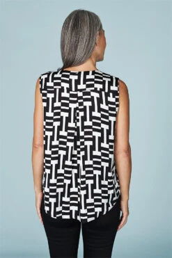 Tie Front Sleeveless Blouse -Blue Illusion 30675 461828 59546