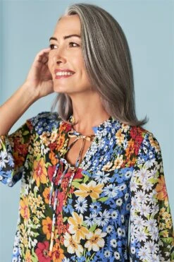 Vintage Floral Blouse 11 Vintage Floral Blouse -Blue Illusion 30680 461863 59599