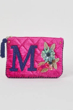 M Letter Velvet Purse