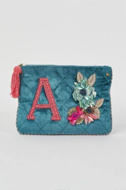 A Letter Velvet Purse
