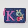 K Letter Velvet Purse -Blue Illusion 30720 461942 61000