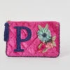 P Letter Velvet Purse