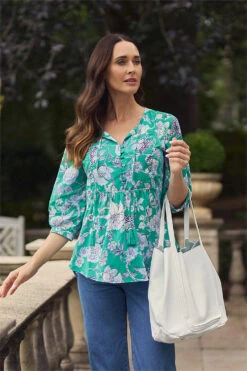 Tassel Detail Blouse -Blue Illusion 30788 462202 60151