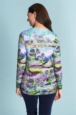 Landscape Print Swing Top -Blue Illusion 30867 462468 60582
