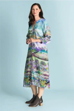 Landscape Print Shirt Dress -Blue Illusion 30895 462569 60503