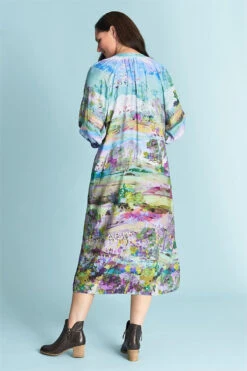 Landscape Print Shirt Dress -Blue Illusion 30895 462569 60504