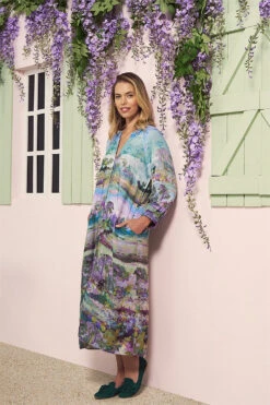 Landscape Print Shirt Dress -Blue Illusion 30895 462569 60523