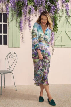 Landscape Print Shirt Dress -Blue Illusion 30895 462569 60524