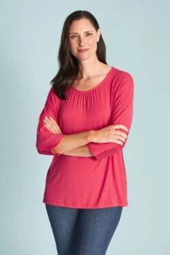 3/4 Sleeve Jersey Mix Top