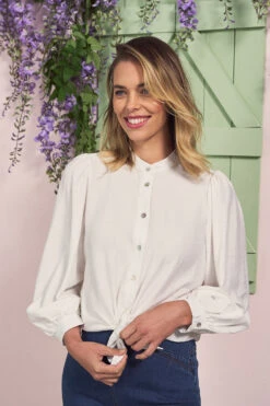 Blouson Sleeve Shirt 15 Blouson Sleeve Shirt -Blue Illusion 3B 23.03.01.Blue .Illusion2061edit crop