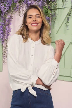 Blouson Sleeve Shirt 16 Blouson Sleeve Shirt -Blue Illusion 3B 23.03.01.Blue .Illusion2131edit crop