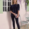 Bengajean® Skinny Leg Velvet -Blue Illusion 3B 23.03.01.Blue .Illusion2235edit crop