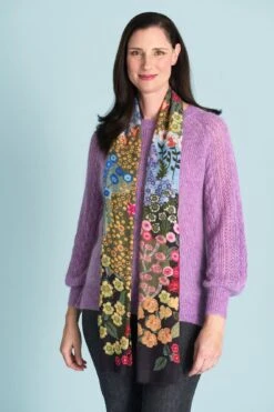 Noir Floral Scarf -Blue Illusion 3B NOIRFLORALSCARF0884edit