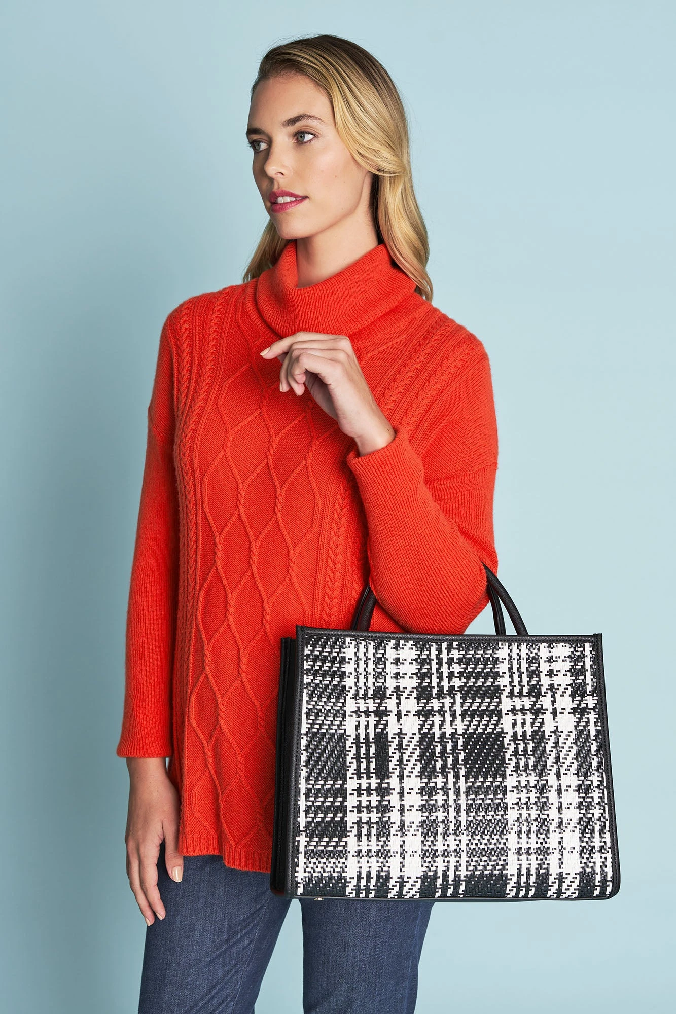 Black White Tweed Tote 4 Black White Tweed Tote - Image 2