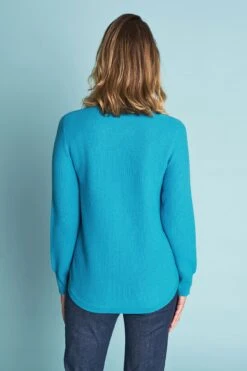 Honeycomb Wool Jumper 9 Honeycomb Wool Jumper -Blue Illusion 4A HONEYCOMBWOOLJUMPER0130edit