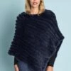 Ink Faux Fur Poncho