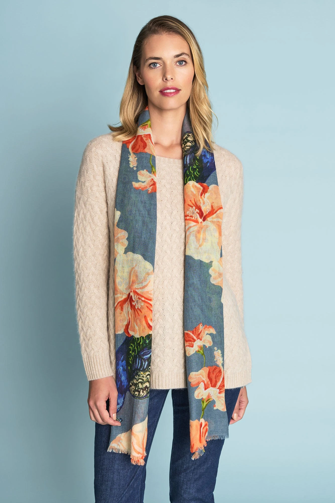 Peacock Bloom Scarf 4 Peacock Bloom Scarf - Image 2