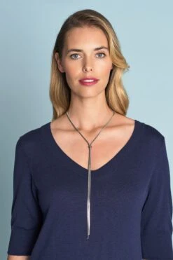 Silver Lariat Necklace -Blue Illusion 4A SILVERLARAITNECKLACE1203edit