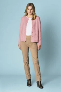 Lattice Jacquard Cardigan -Blue Illusion 4B LATTICEJACQUARDCARDIGAN6921edit