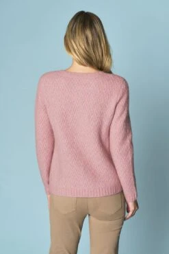 Lattice Jacquard Cardigan -Blue Illusion 4B LATTICEJACQUARDCARDIGAN6984edit