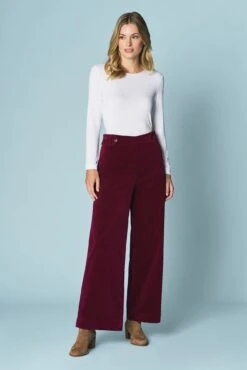 Wide Leg Velvet Pant -Blue Illusion 4B WIDELEGVELVETPANT6658edit