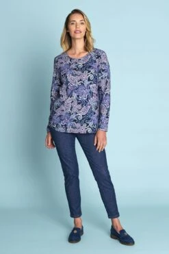 Long Sleeve Print T-Shirt 11 Long Sleeve Print T-Shirt -Blue Illusion 4T ABSTRACTPAISLEYT SHIRT0684edit