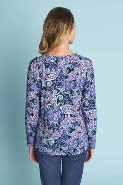 Long Sleeve Print T-Shirt 13 Long Sleeve Print T-Shirt -Blue Illusion 4T ABSTRACTPAISLEYT SHIRT0709edit