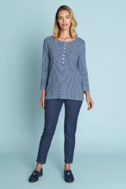 Stripe Henley T-Shirt -Blue Illusion 4T STRIPEHENLEYTSHIRT0641edit