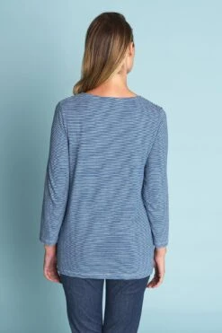 Stripe Henley T-Shirt -Blue Illusion 4T STRIPEHENLEYTSHIRT0667edit