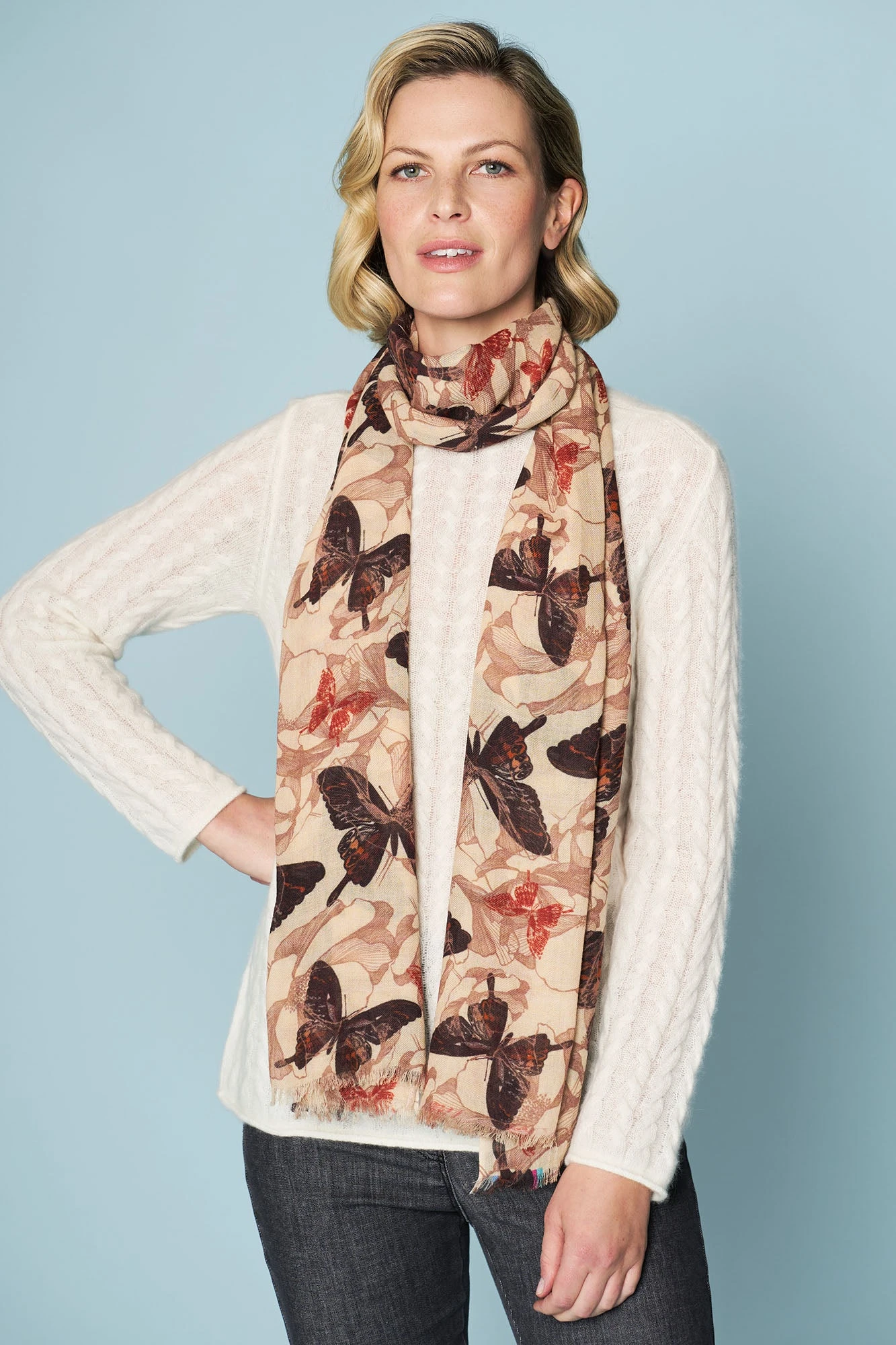 Butterfly Print Scarf 4 Butterfly Print Scarf - Image 2