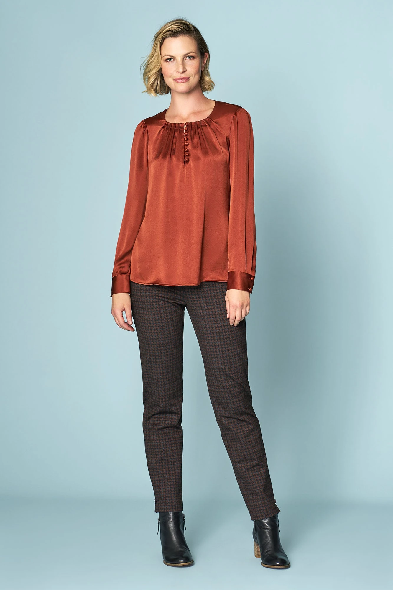 Button Detail Silk Blouse 4 Button Detail Silk Blouse - Image 2