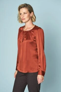 Button Detail Silk Blouse 8 Button Detail Silk Blouse -Blue Illusion 5A BUTTONDETAILSILKBLOUSE9715edit