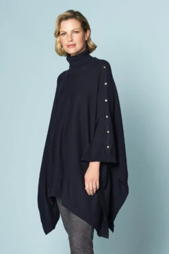 Carlotta Button Detail Poncho