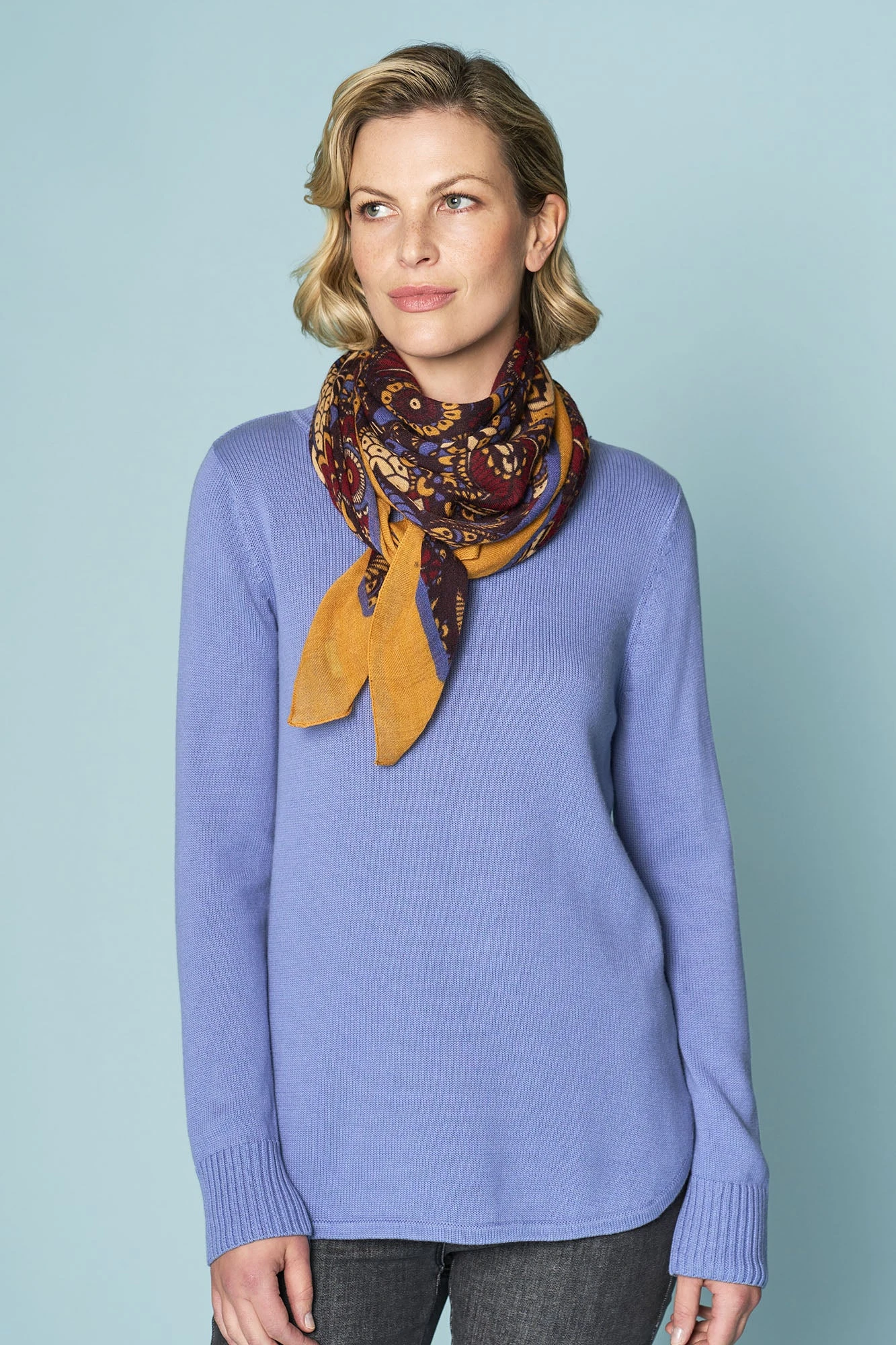 Multi Colour Border Scarf 4 Multi Colour Border Scarf - Image 2