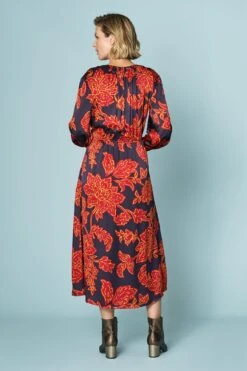 Silk Tie Waist Dress -Blue Illusion 5A SILKTIEWAISTDRESS9806edit