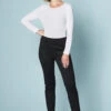 Pintuck Slim Leg Pant 1 Pintuck Slim Leg Pant -Blue Illusion 5B PINTUCKSLIMLEGSUEDEPANT8803edit