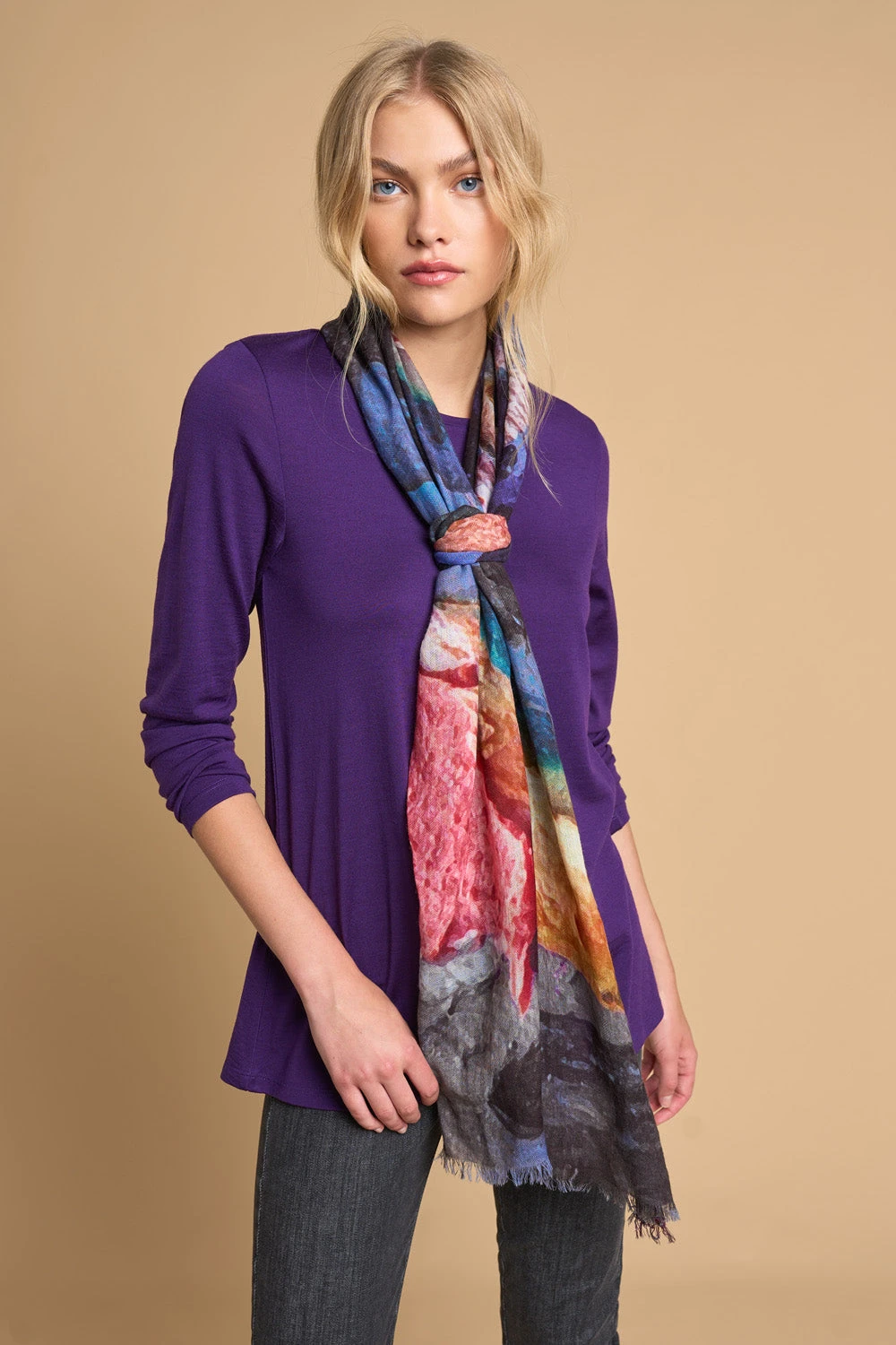 Abstract Wool Print Scarf 4 Abstract Wool Print Scarf - Image 2