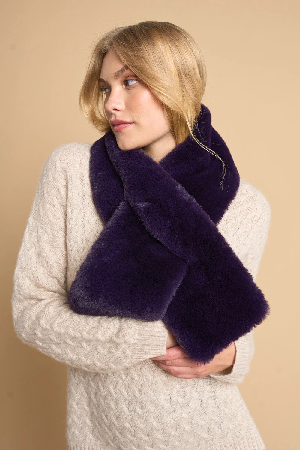 Grape Faux Fur Collar 4 Grape Faux Fur Collar - Image 2