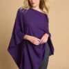 Grape Ribbed Merino Poncho -Blue Illusion 6A GRAPERIBBEDMERINOPONCHO6165