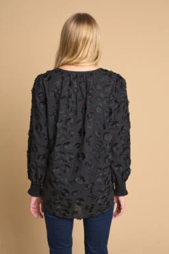 Jacquard Cotton Blouse -Blue Illusion 6A JACQUARDCOTTONBLOUSE1006609