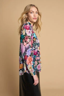 Shirred Georgette Blouse -Blue Illusion 6A SHIRREDGEORGETTEBLOUSE5458