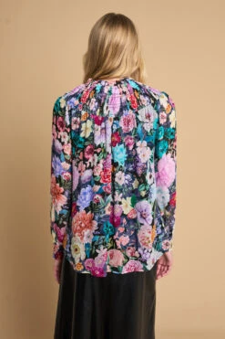 Shirred Georgette Blouse -Blue Illusion 6A SHIRREDGEORGETTEBLOUSE5472